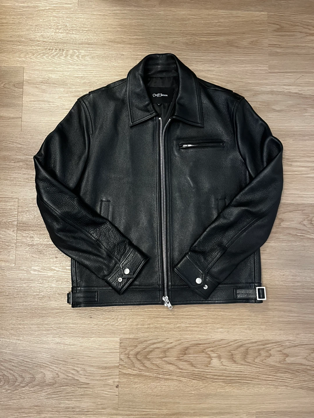 DoffJason Black Leather Jacket