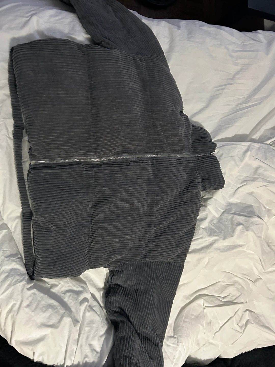 New Corduroy Puffer Jacket - Grey