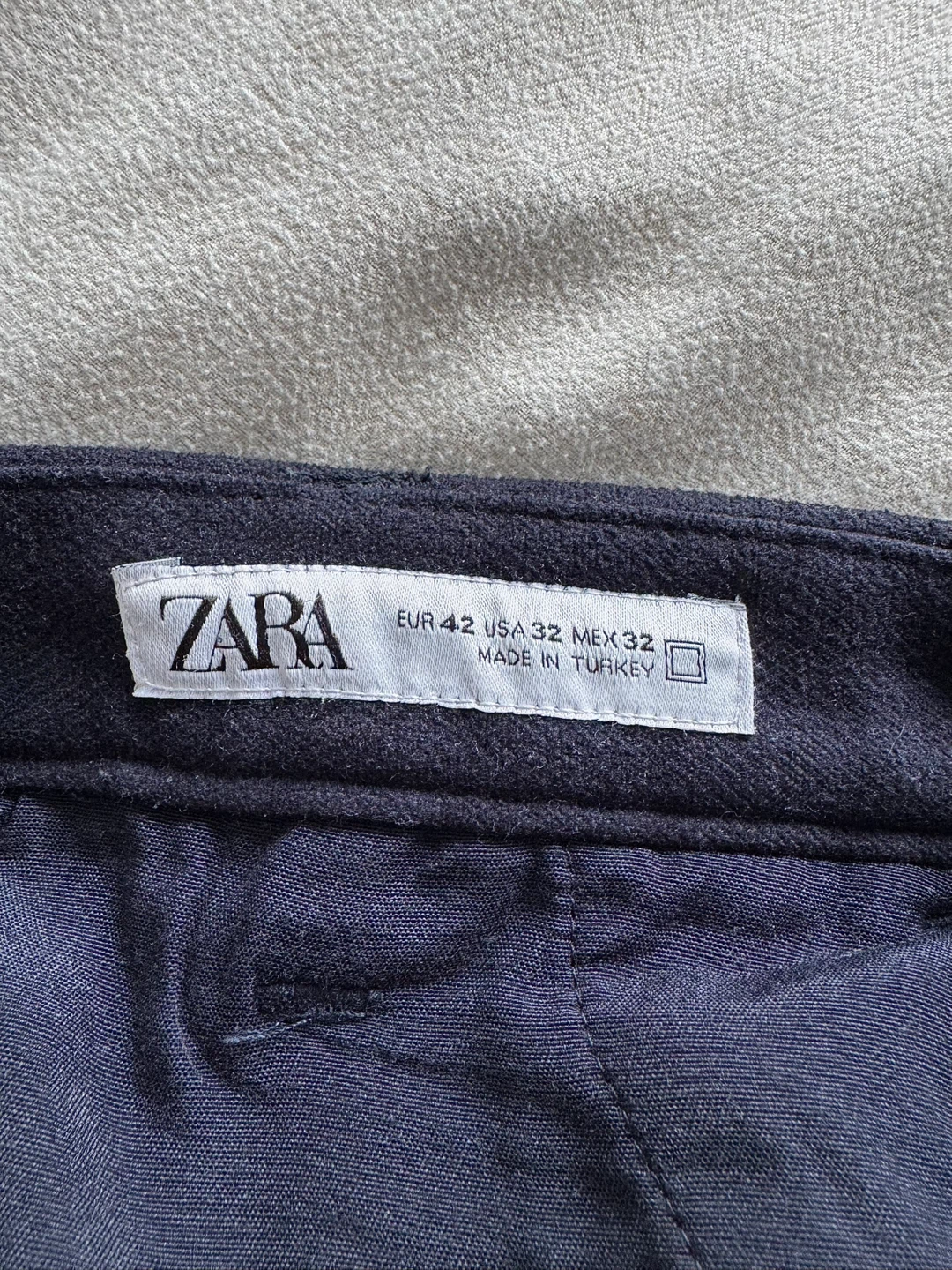 Zara Men's Chino Pants, Navy Blue - photo 2