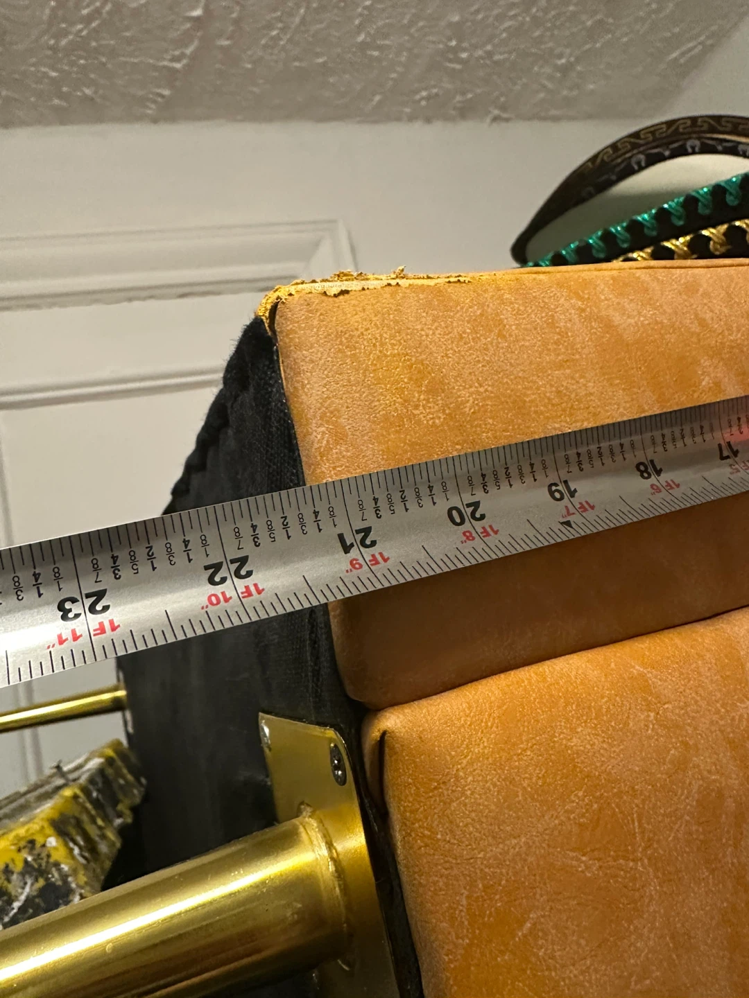 Tan Tufted Sofa with Pillows - photo 3