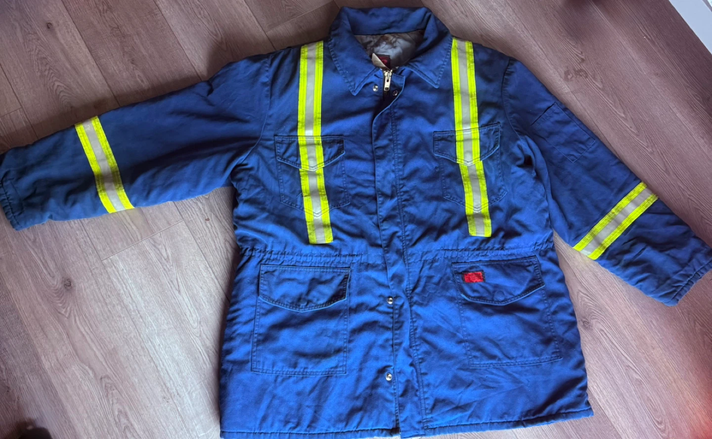 Blue Workwear Jacket with Reflective Stripes - photo 2