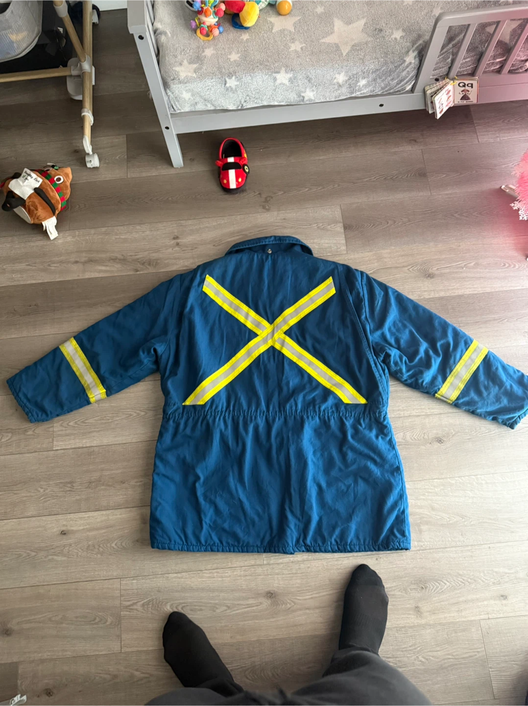 Blue Workwear Jacket with Reflective Stripes - photo 4