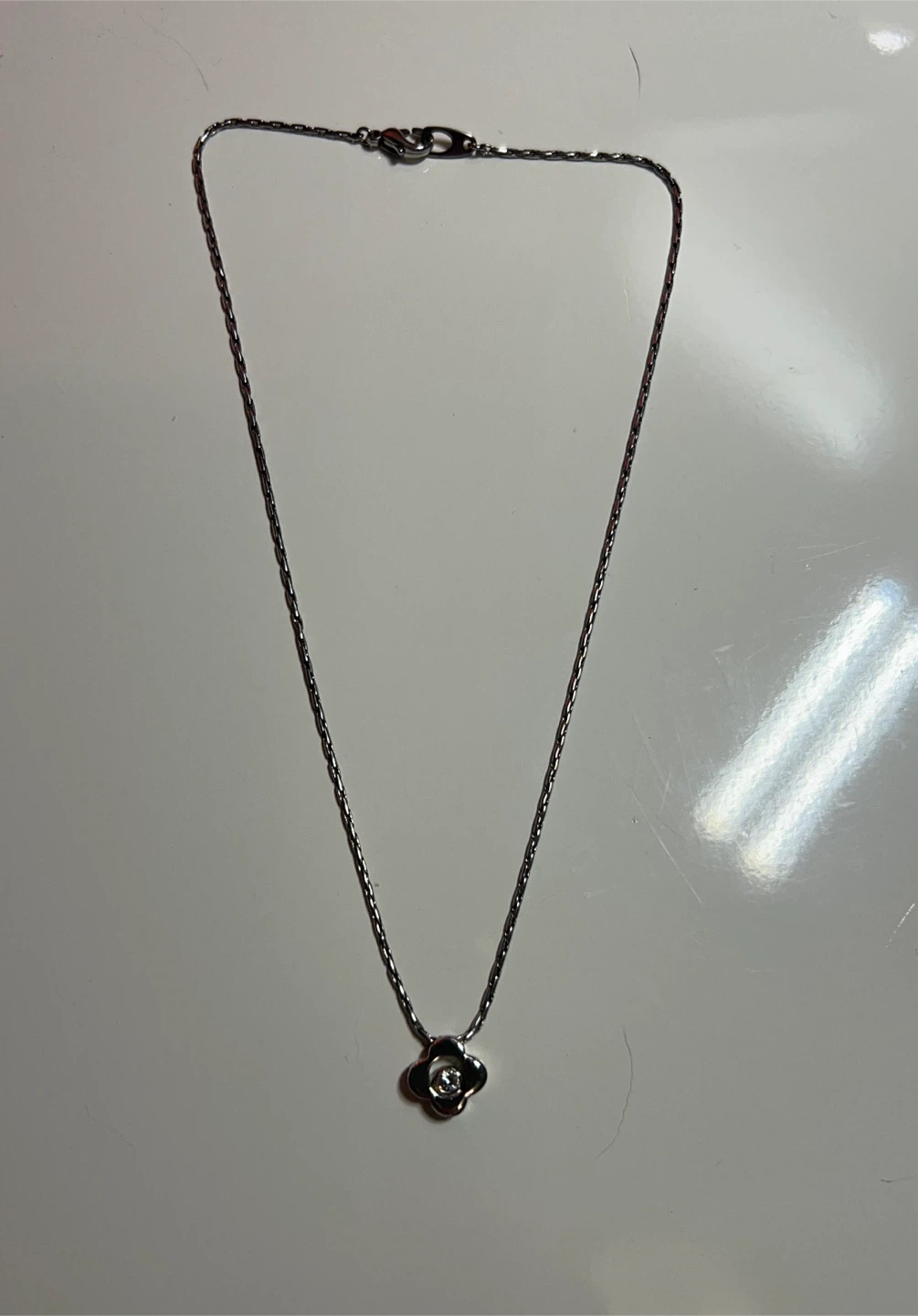 Vintage Silver Clover Pendant Necklace