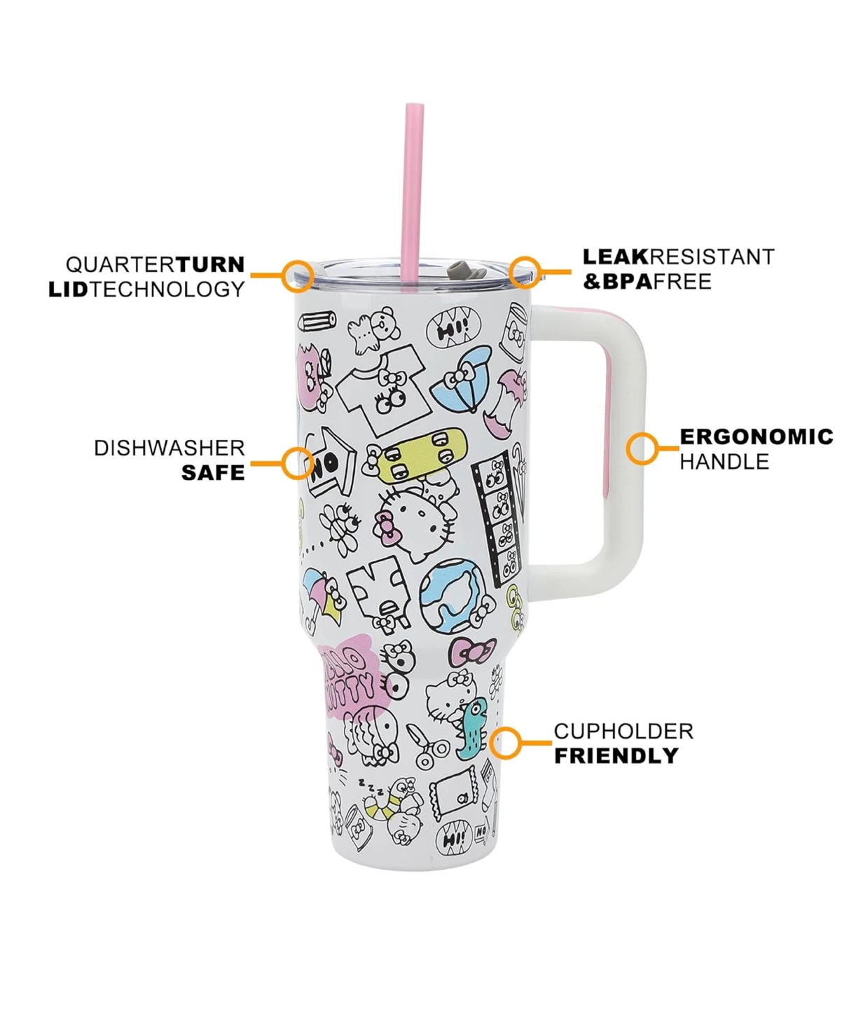 Hello Kitty 40oz Tumbler with Straw - NEW - photo 3