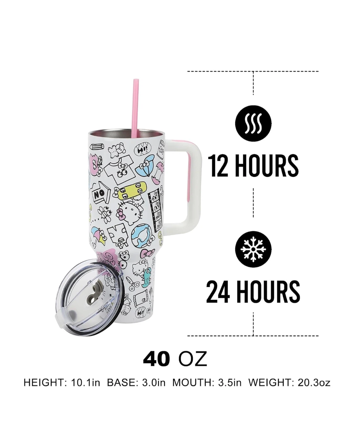 Hello Kitty 40oz Tumbler with Straw - NEW - photo 4