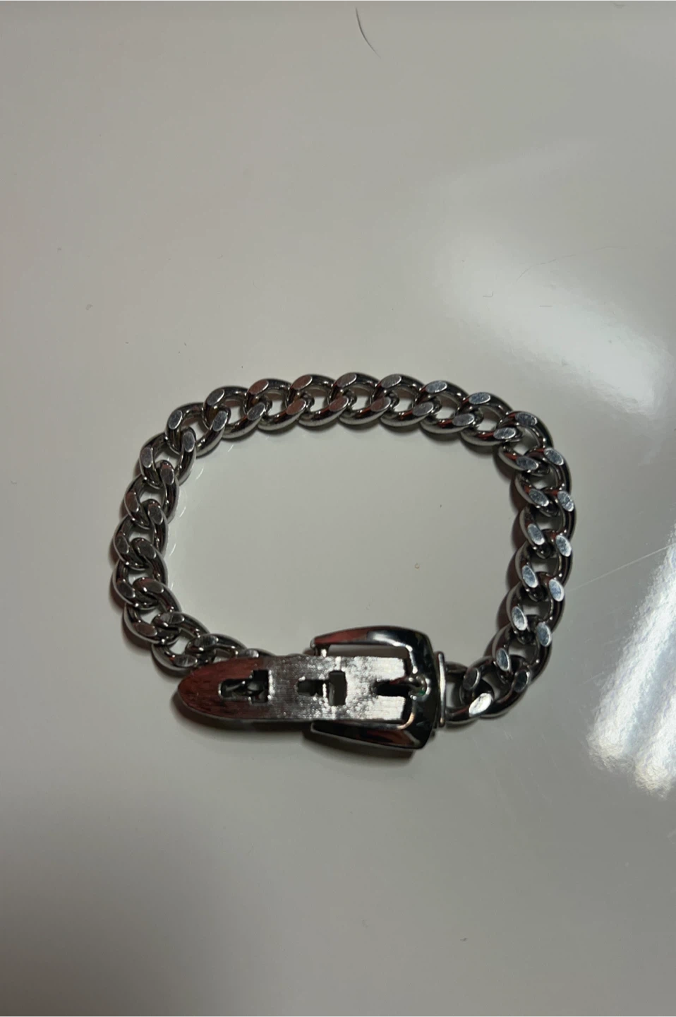 Vintage Silver Chain Buckle Bracelet