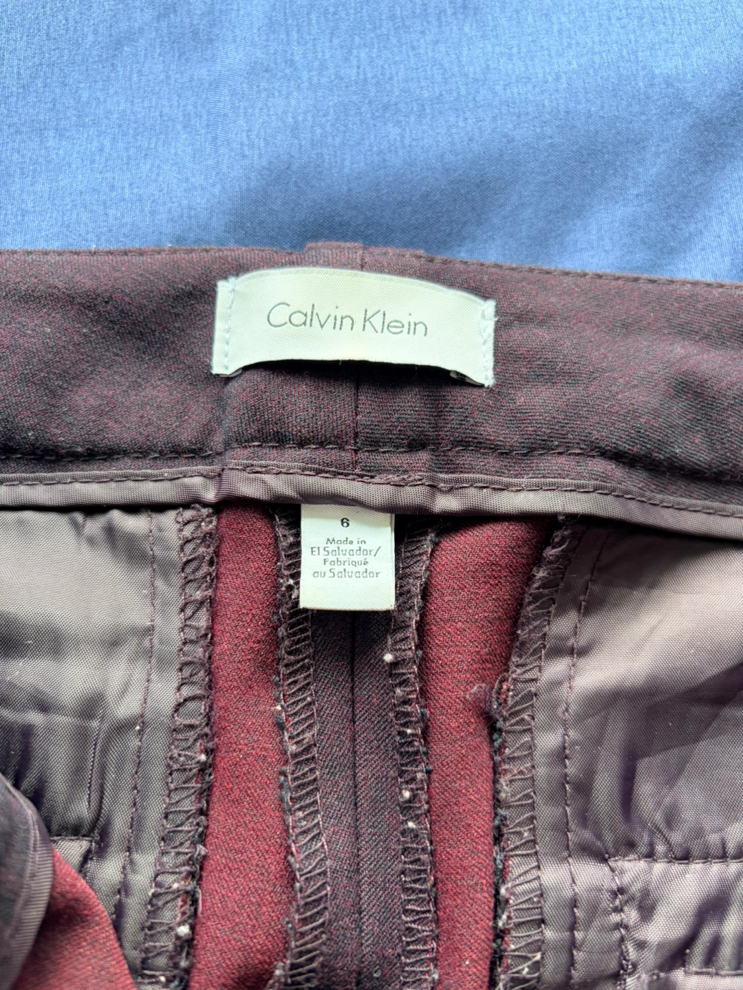 Calvin Klein Burgundy Pants - Size 6 - photo 2