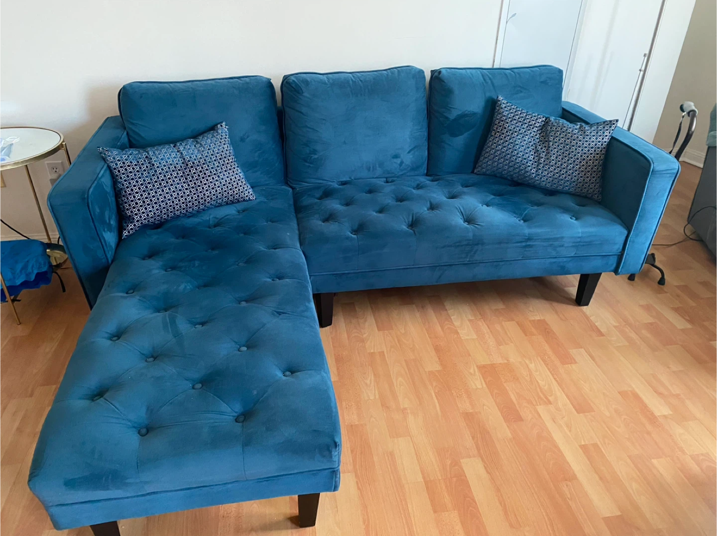 Blue Sectional Couch (215cm x 175cm)