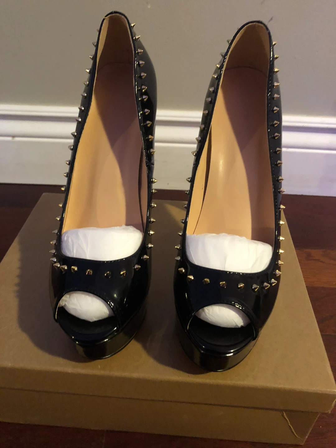Richealnana Rivets Black Heels Size 11 - photo 3