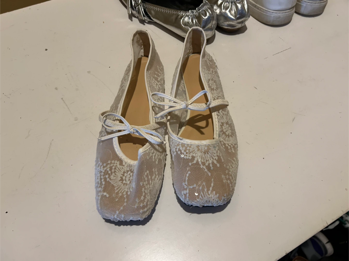 Lace Ballet Flats - Size 10