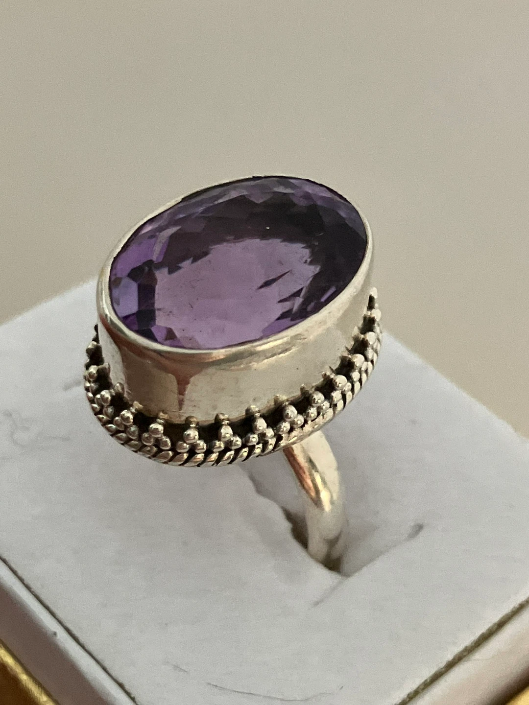 Amethyst, 925 Sterling Silver Ring, Size 7 - photo 3