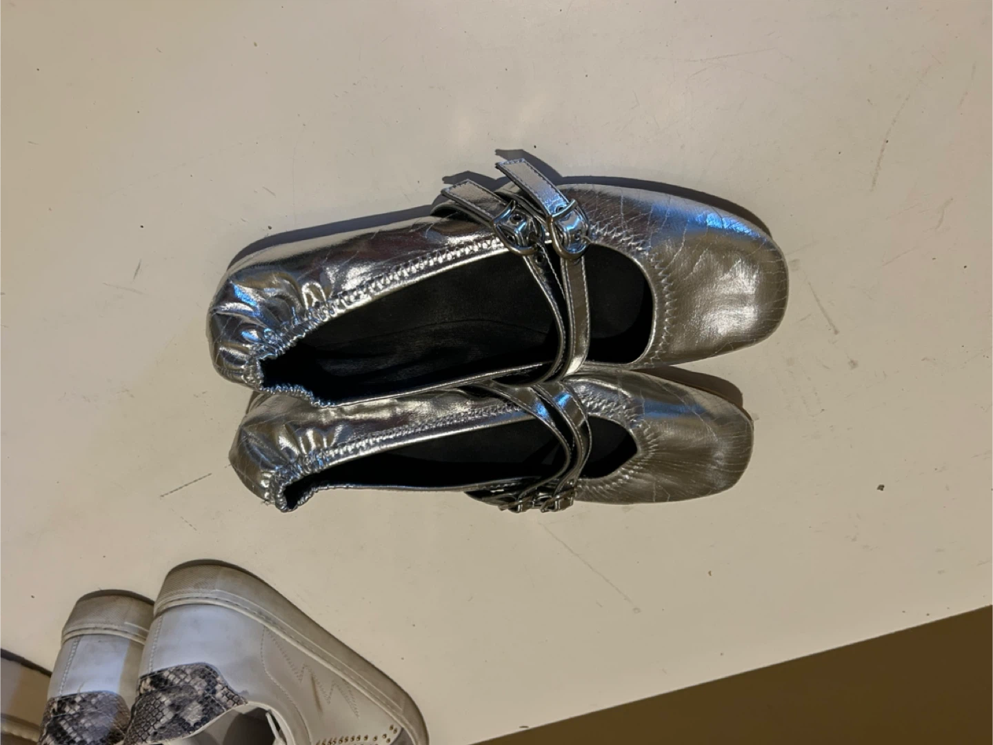 Shein Silver Ballet Flats, Size 10 - photo 3