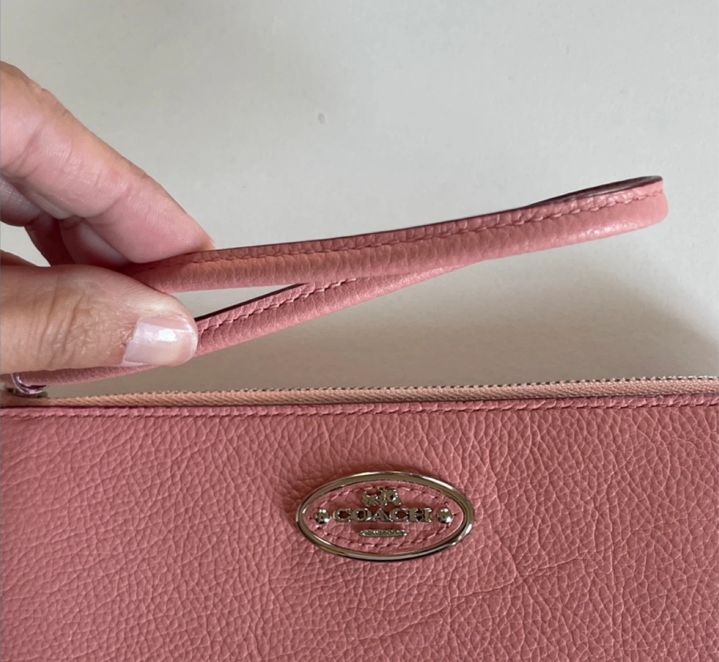 Coach Pink Leather Wristlet Wallet