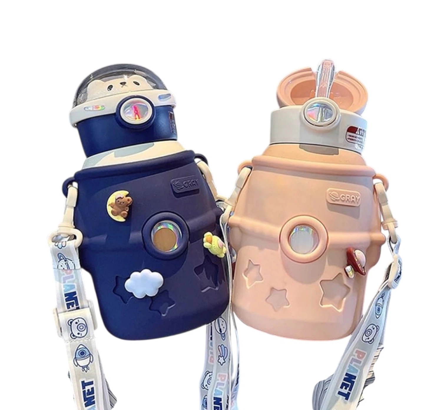 GRAY Planet Water Bottle with Strap 500ml