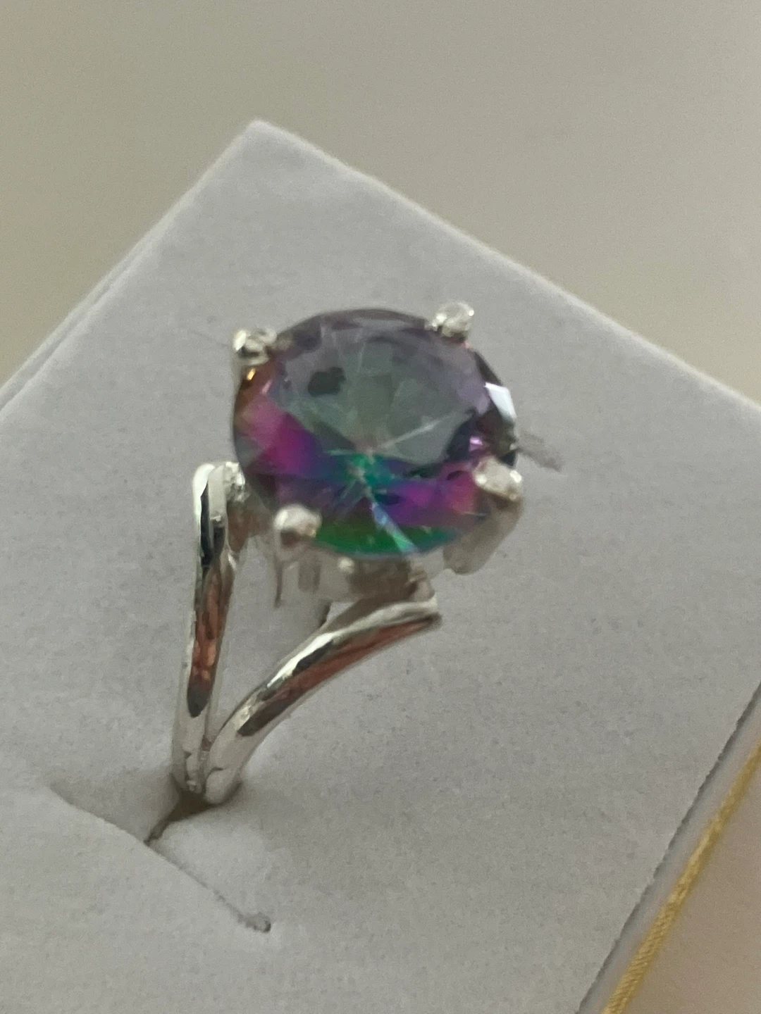 Sterling Silver Mystic Topaz Ring, Size 7