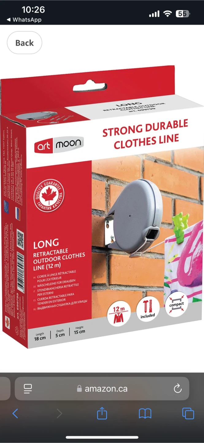 Retractable Outdoor Clothes Line (12m)