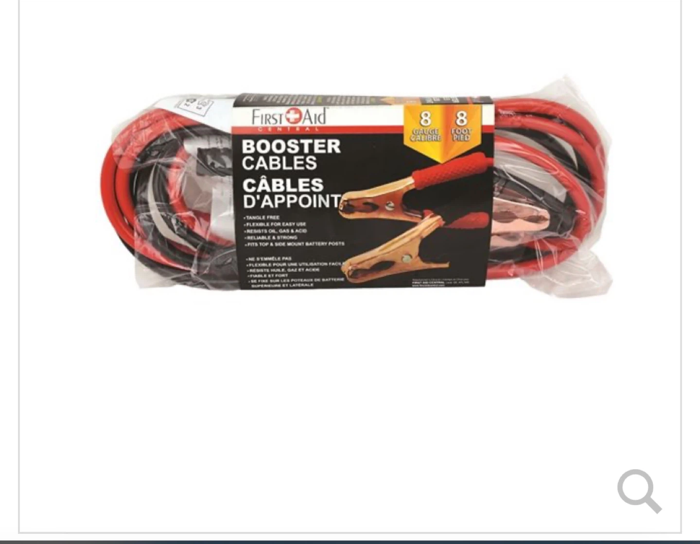 First Aid Central Booster Cables - 8 Gauge