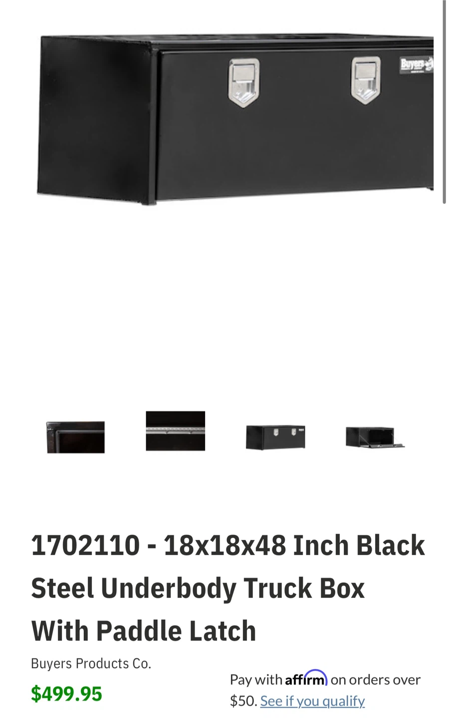 Buyers Products Black Steel Underbody Truck Box - photo 5