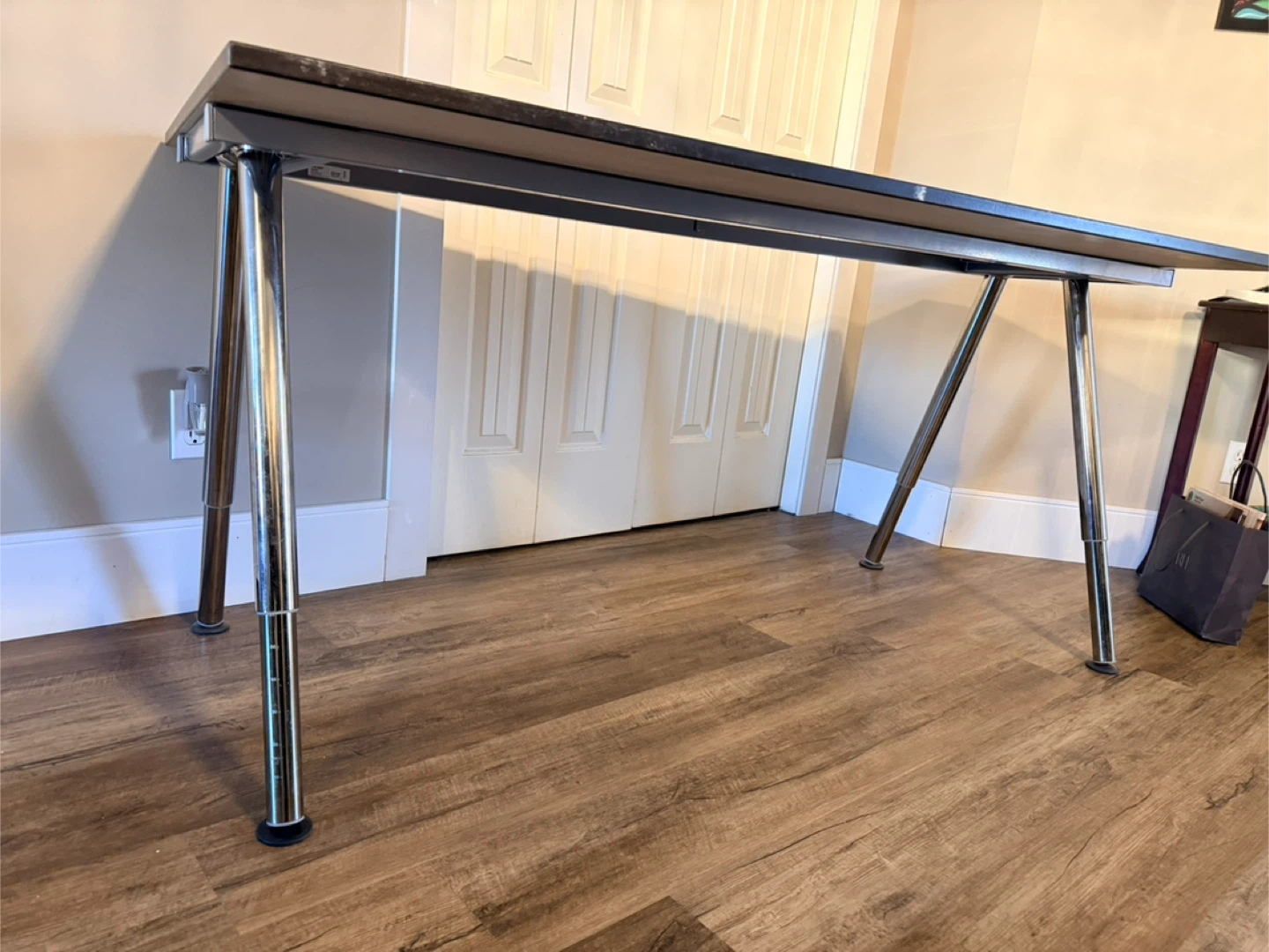 Black Desk with Chrome Legs - photo 4