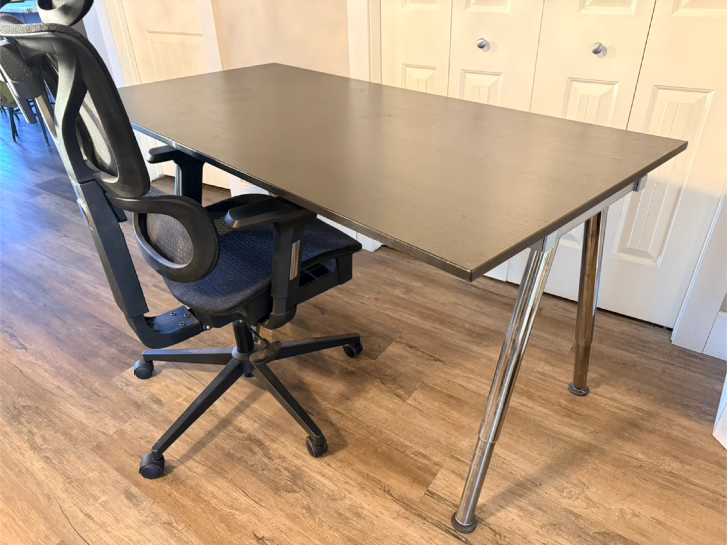Black Desk with Chrome Legs - photo 2