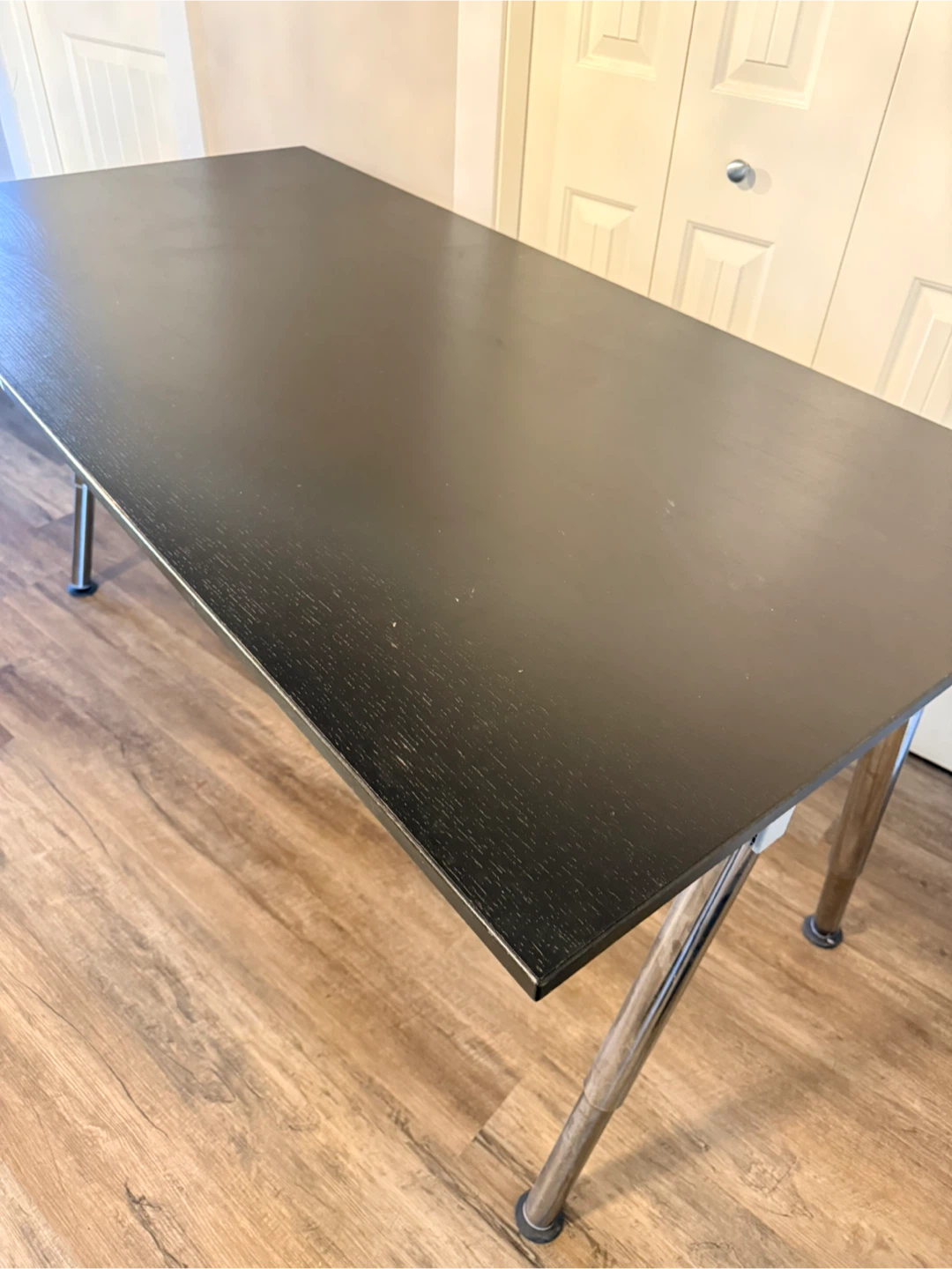 Black Desk with Chrome Legs