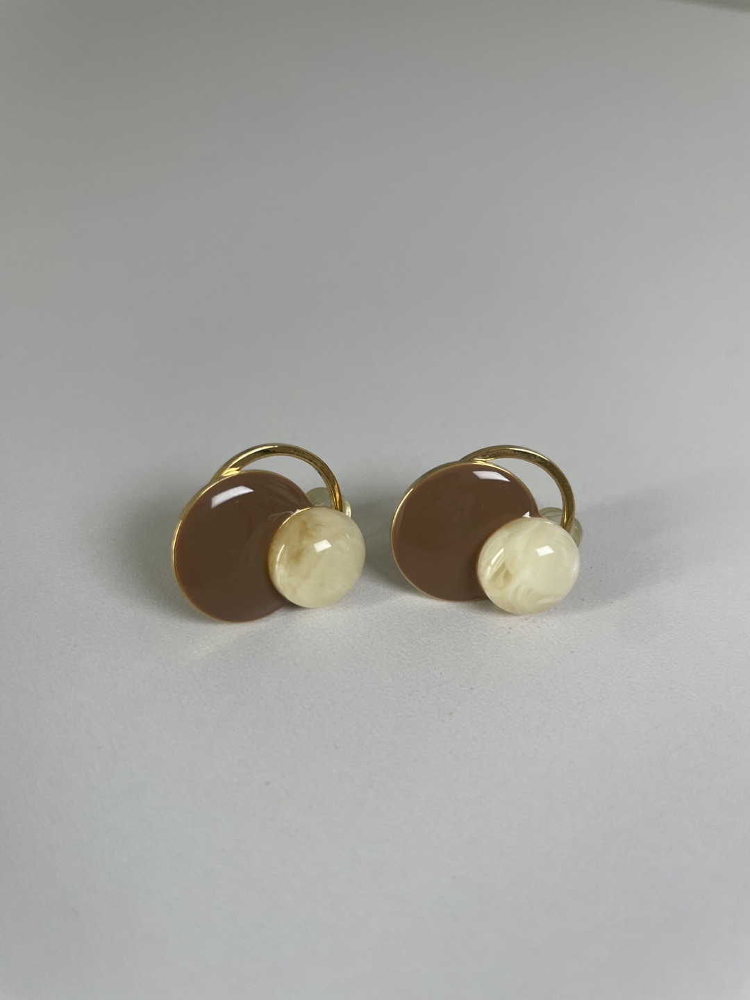 Cute Earrings - Brown & Gold - photo 3