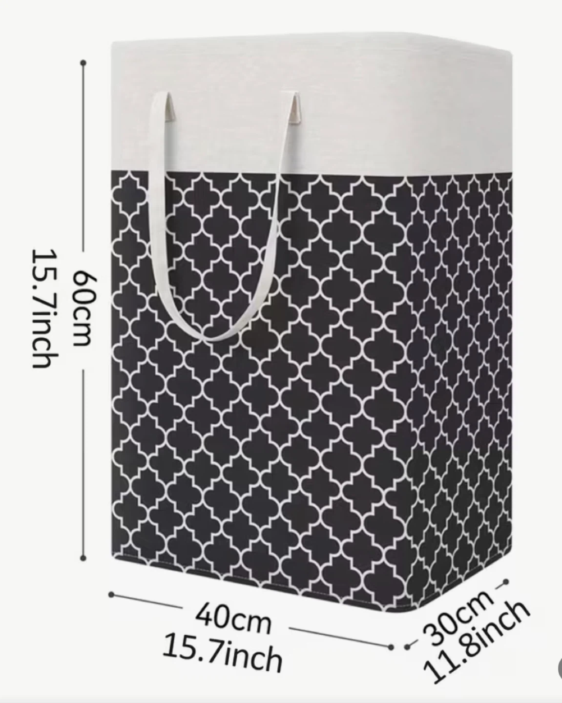 New Laundry Hamper with Handles - Black & White Pattern - photo 3