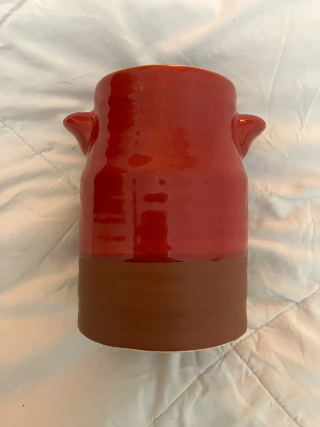 Vintage Teleflora Ceramic Ridged Vase - 6.5” x 5.5”