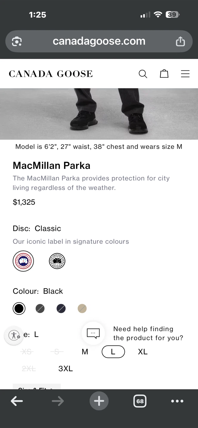 Canada Goose MacMillan Parka - Black - L - photo 2