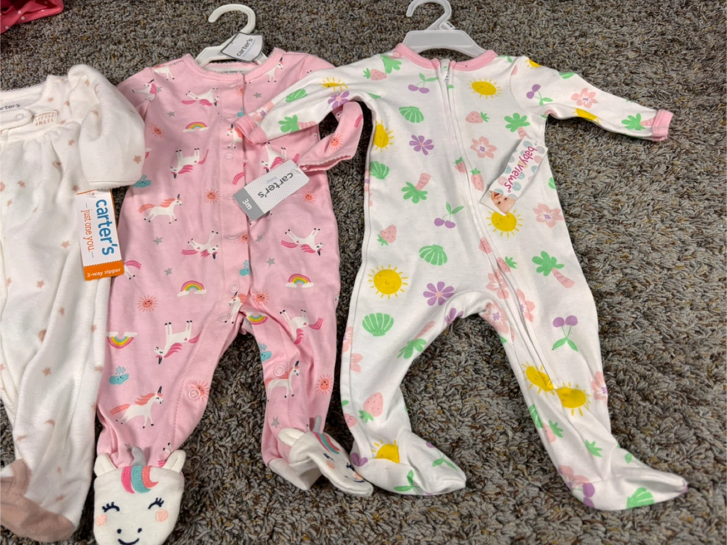 Carter's 0- 3M Baby Pajamas Lot - 5 Sleepers - photo 4