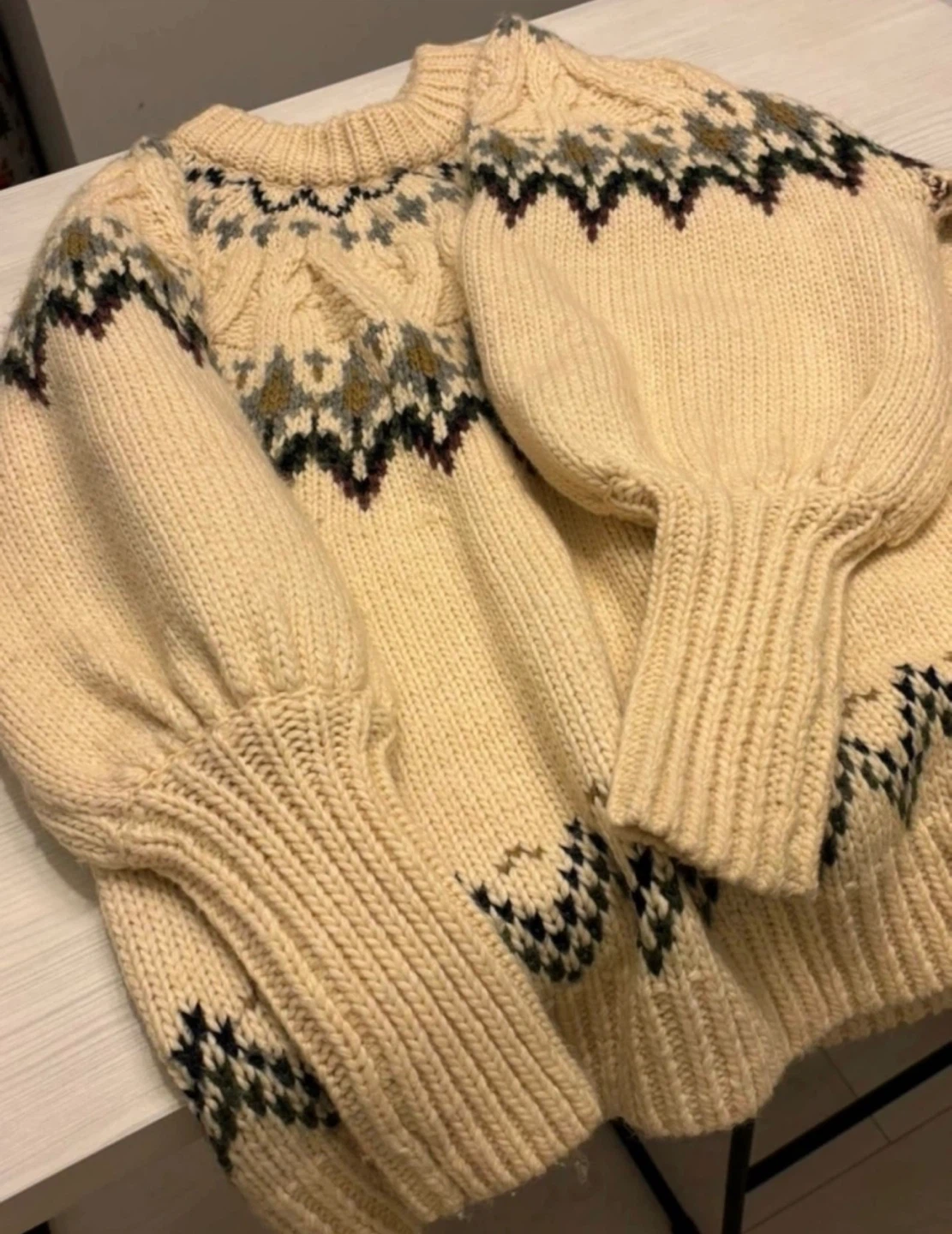 Zara Cream Knit Sweater - Size M - photo 2