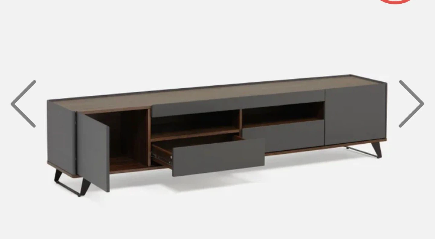 Modern Grey & Brown TV Stand - 79" Long
