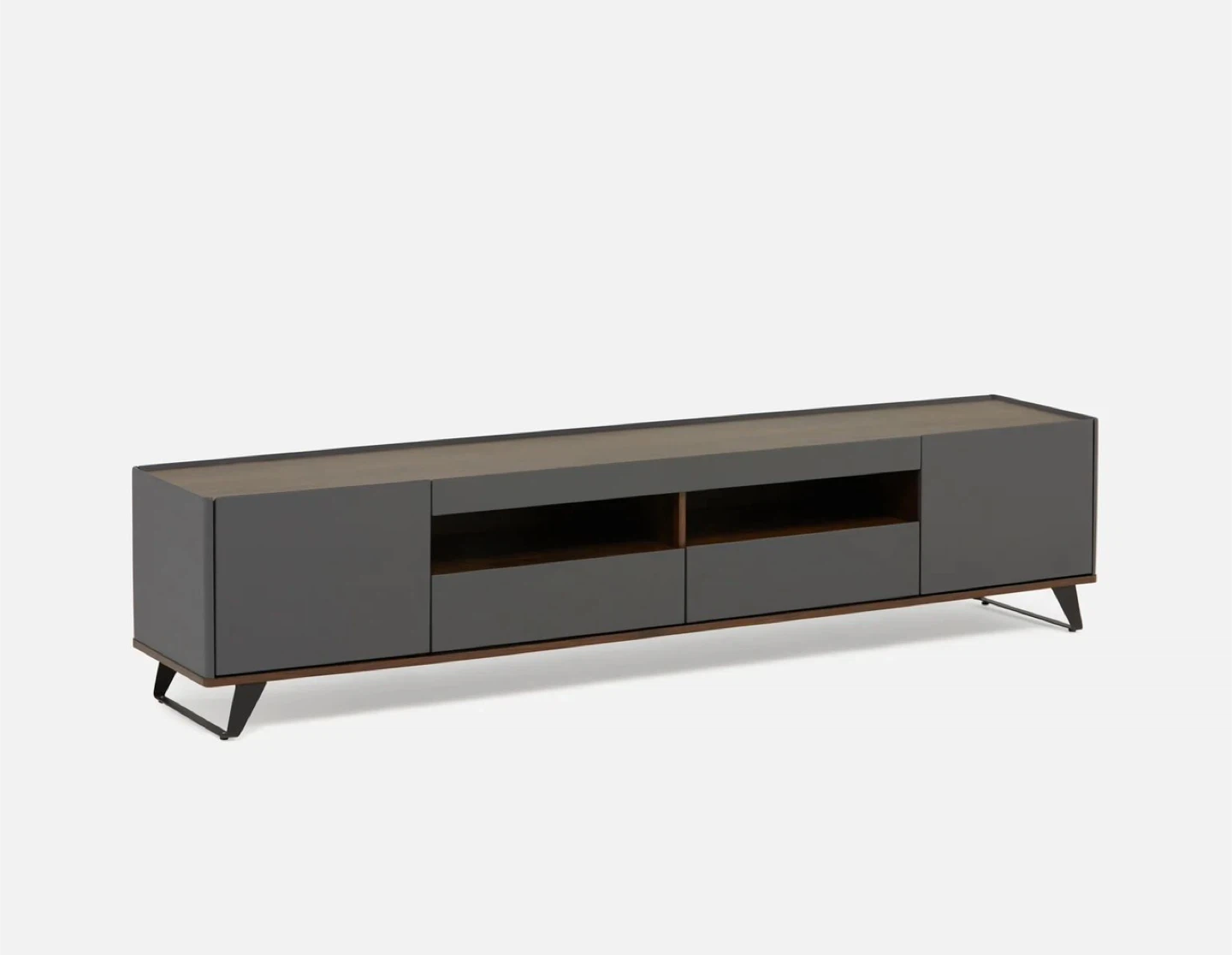 Modern Grey & Brown TV Stand - 79" Long - photo 2