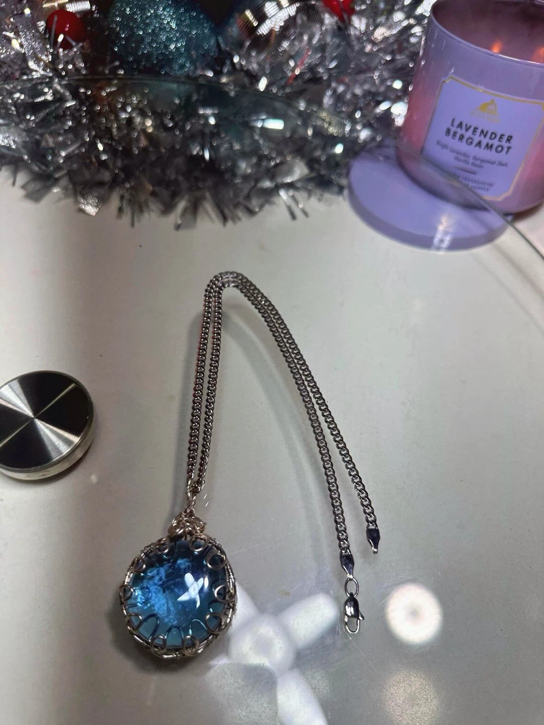 Blue Stone Pendant Necklace