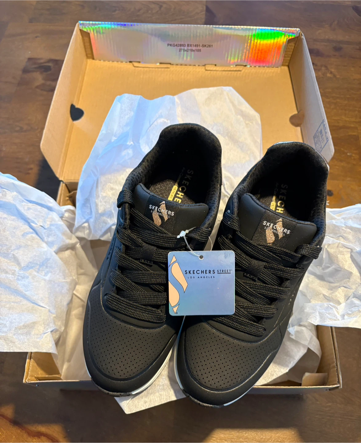New Skechers Street Uno Gen1 Shimmer Away Kids Size 3 - photo 2