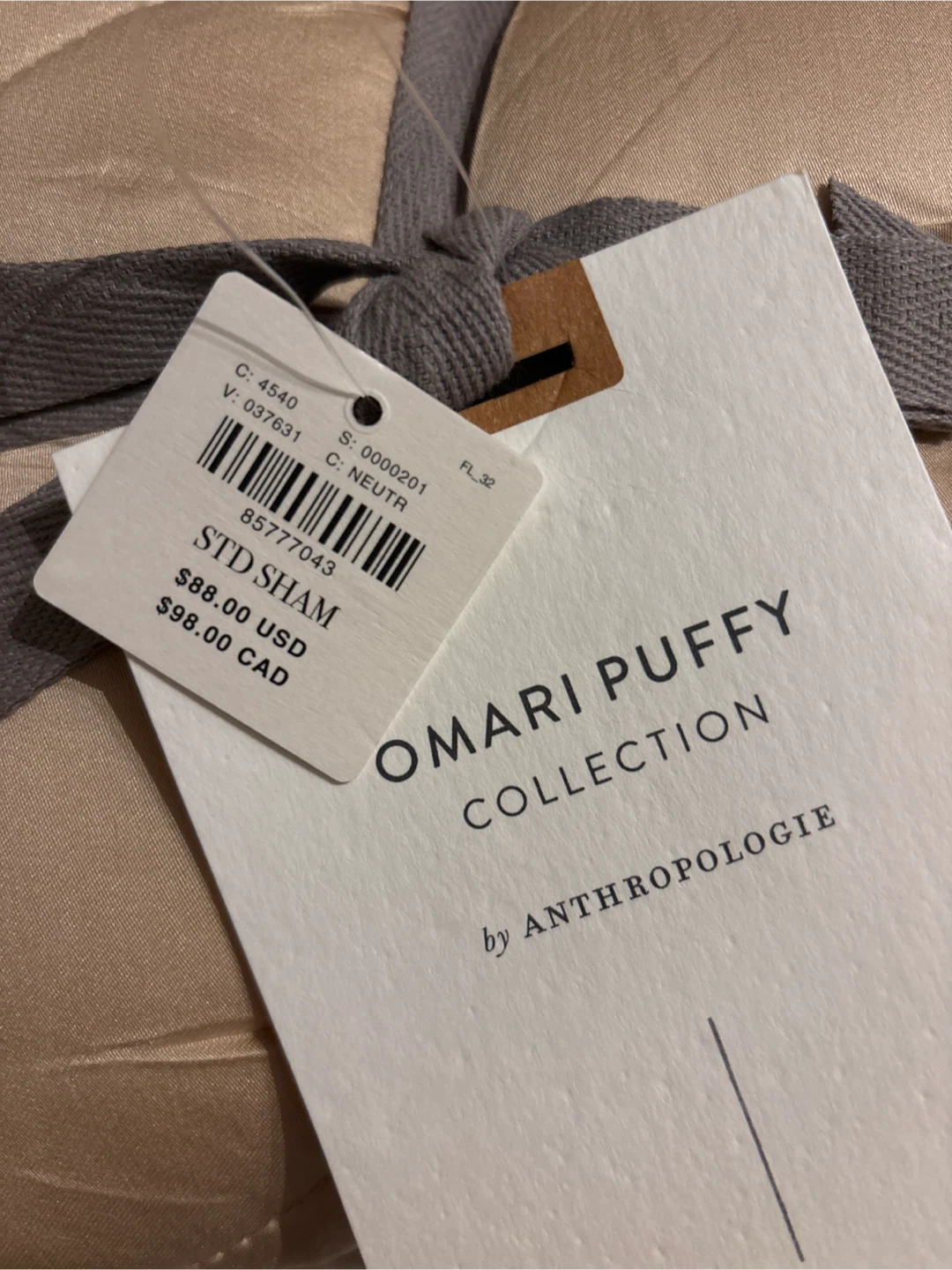 Anthropologie Omari Puffy Standard Sham Cushion Covers (New) - photo 4