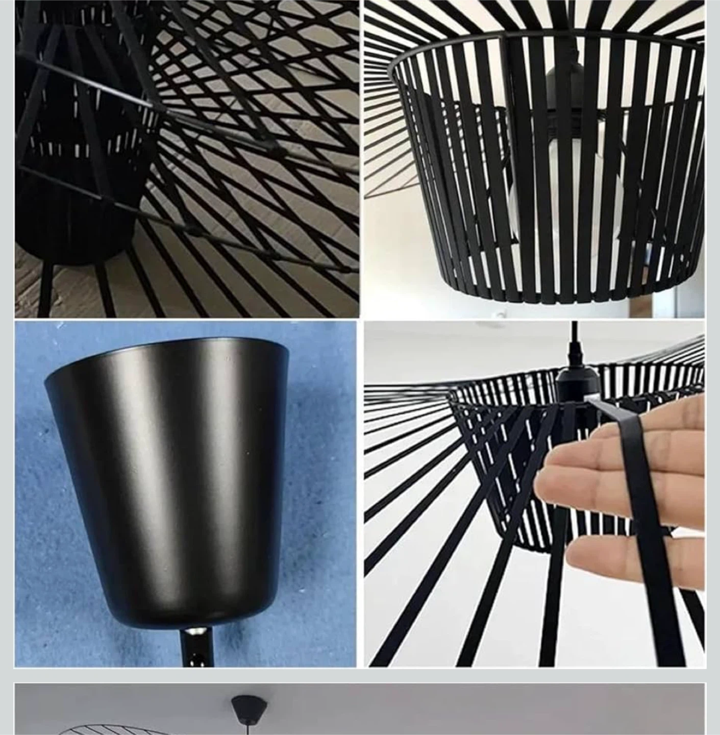 Black Nordic Stripe Hat Chandelier - photo 4
