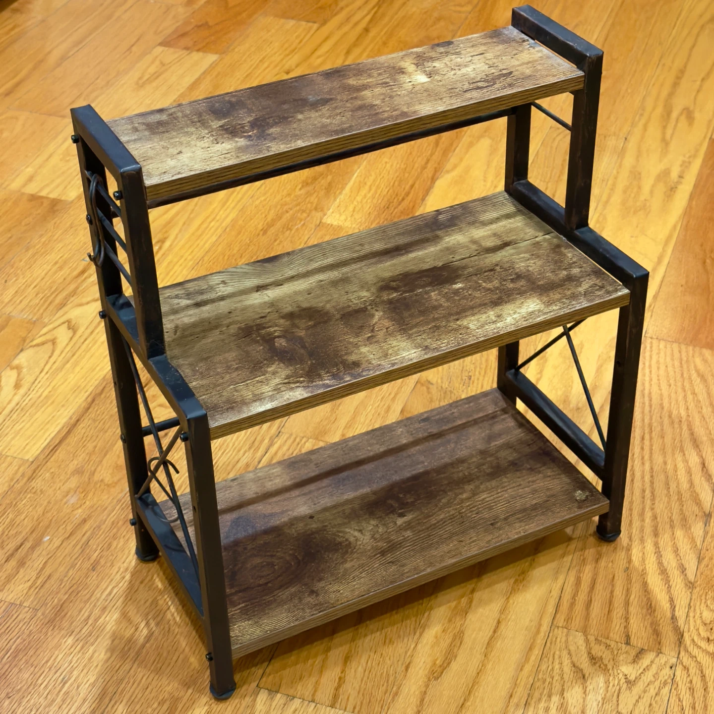 3-Tier Shelf Rustic Brown and Black