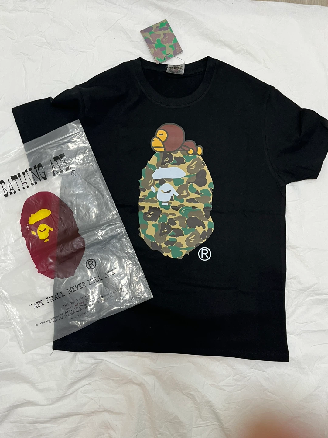 New A Bathing Ape BAPE Black Camo Tee - Size M - photo 2