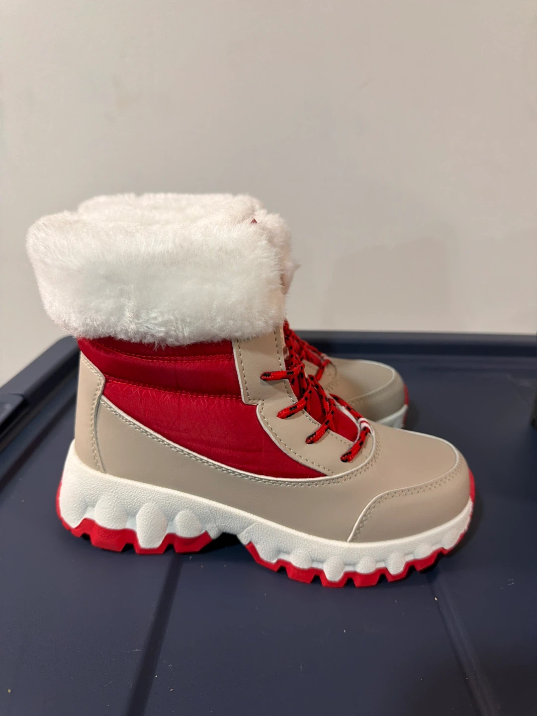 Winter Boots - Beige & Red - photo 2