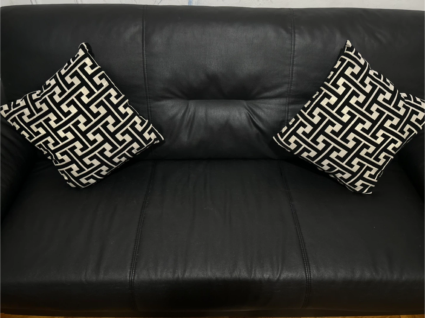 Ikea Black Leather sofa - photo 2
