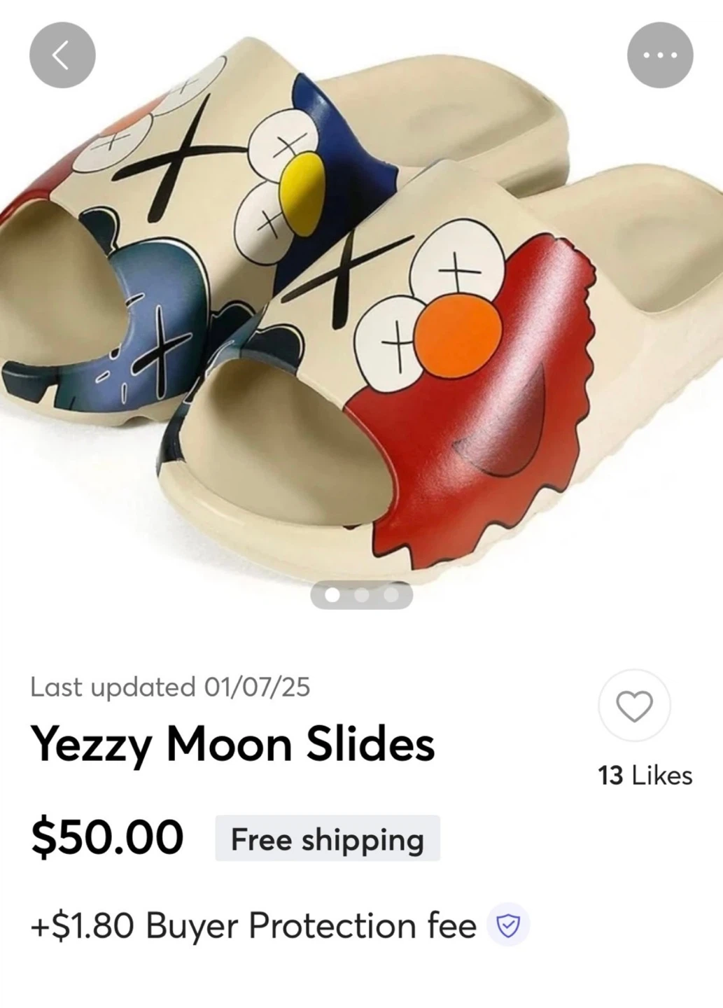KAWS Elmo Pillow Moon Slippers Slides Sandals Yeezy style - photo 3