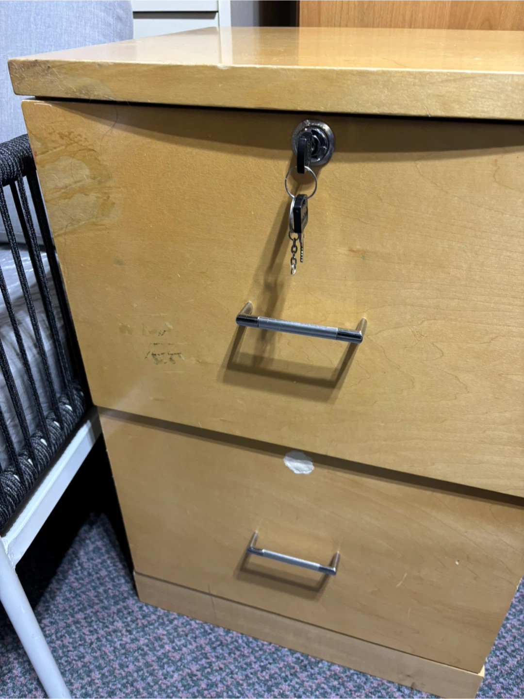 Wooden Filing Cabinet - 2 Drawers