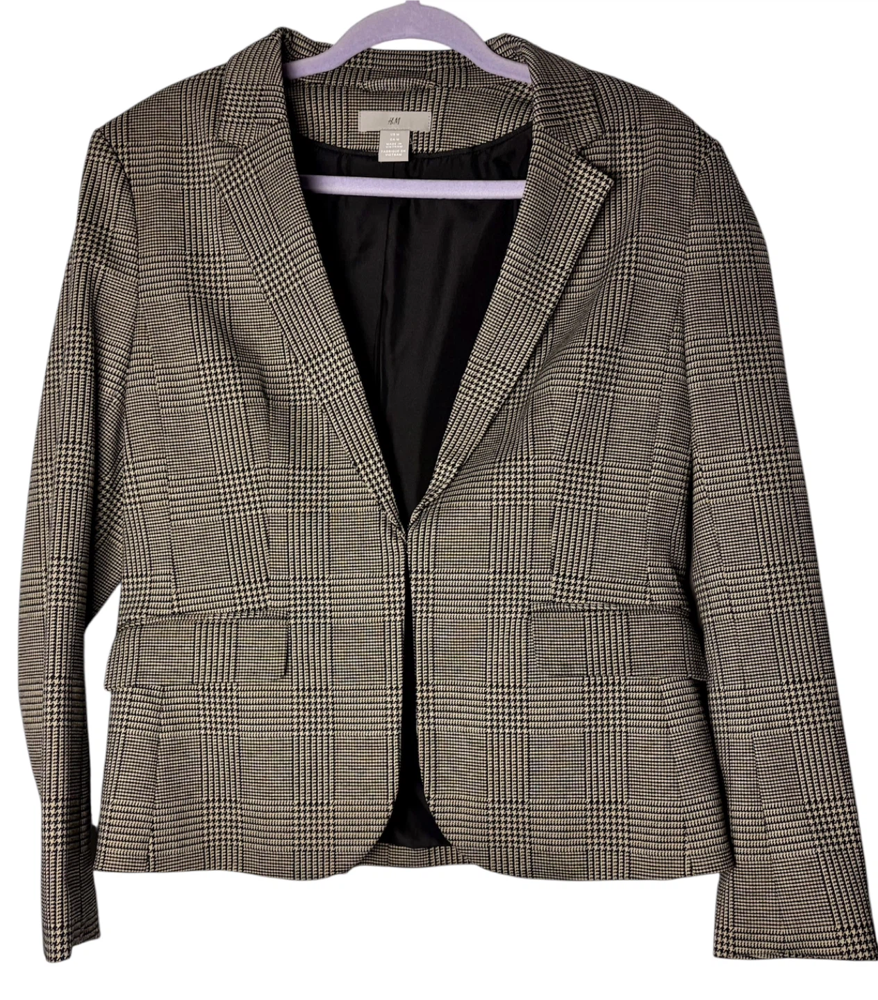 H&M Black and Tan Houndstooth Blazer