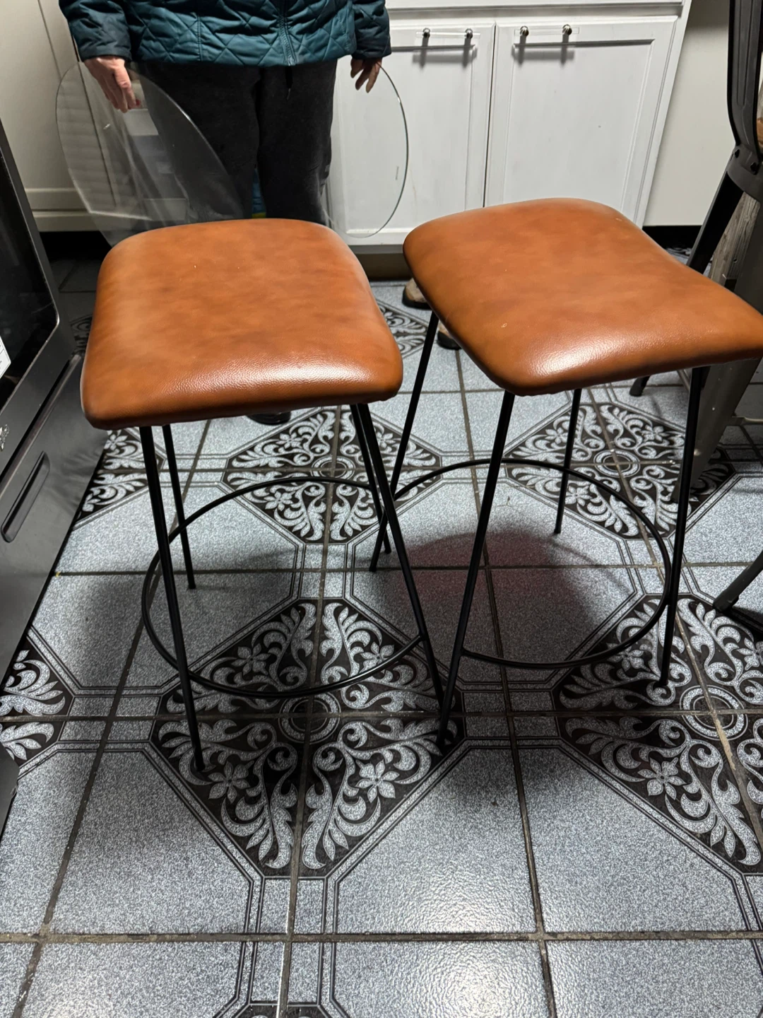 Set of 2 Brown Bar Stools - photo 2