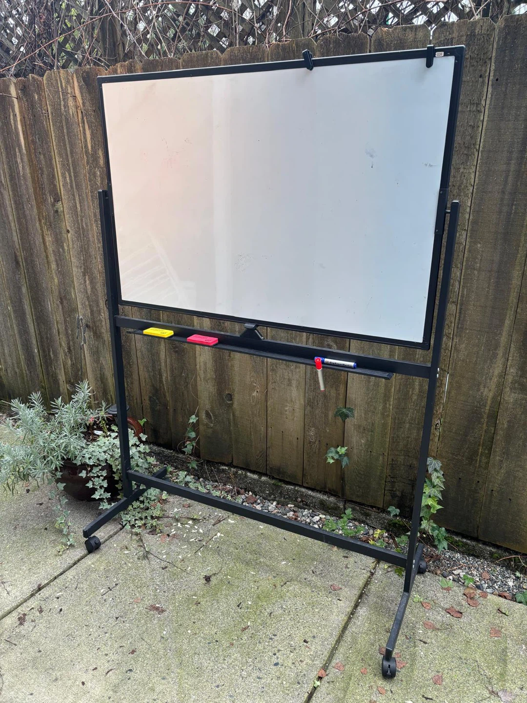 Rolling Whiteboard with Markers & Erasers