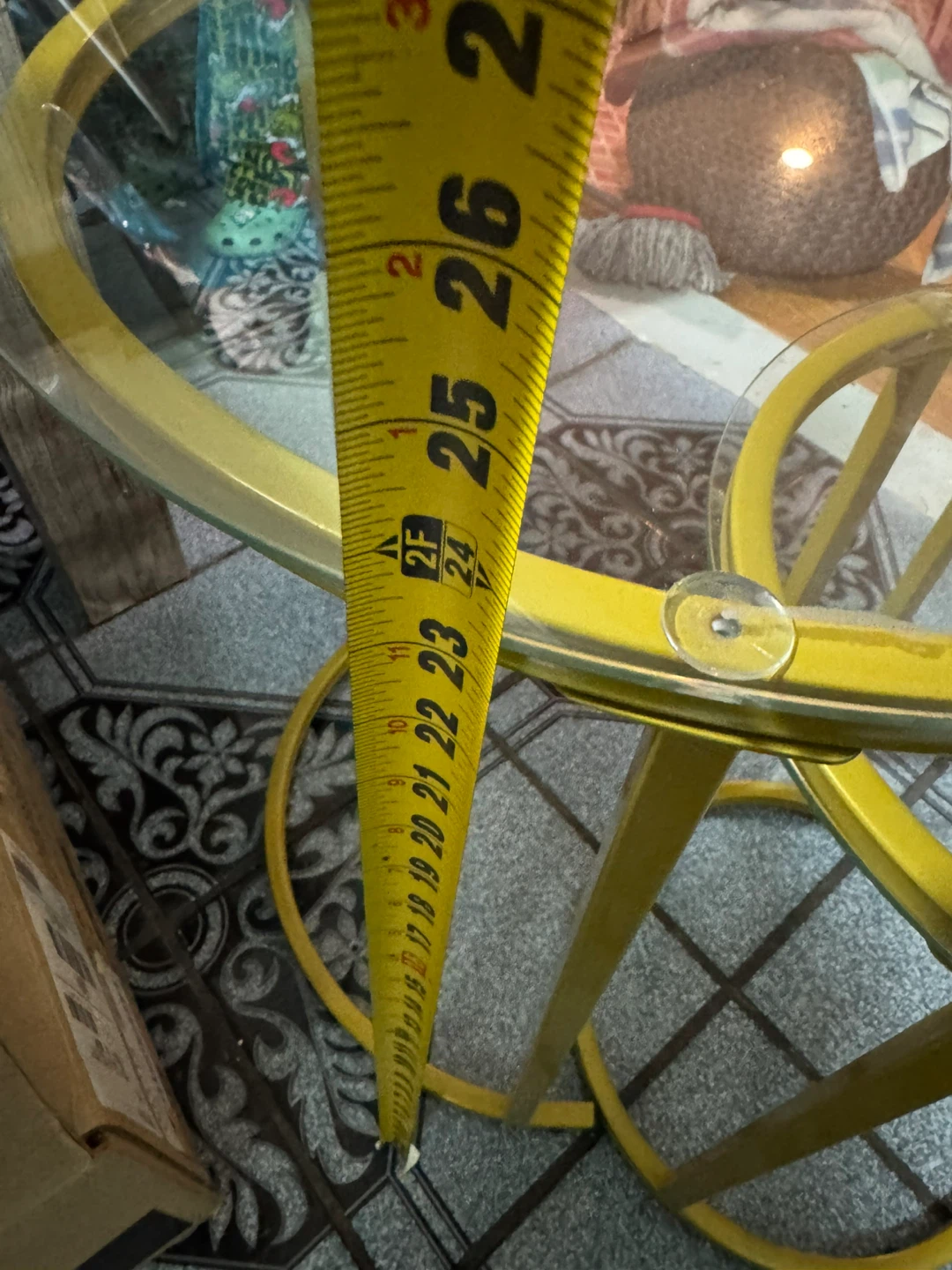 Gold Accent Table with Glass Top - photo 4