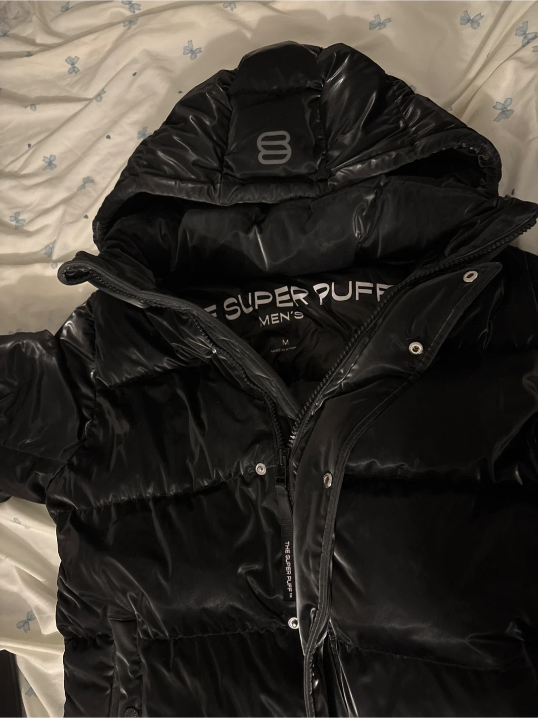 Super Puff Men's Black Puffer Jacket - Size M