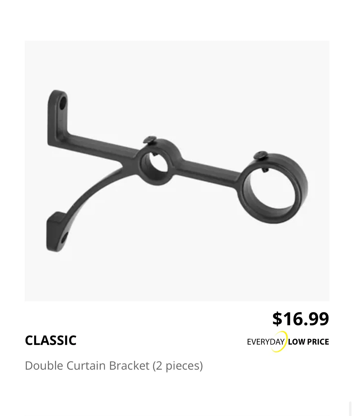 CLASSIC Double Curtain Bracket - Set of 2