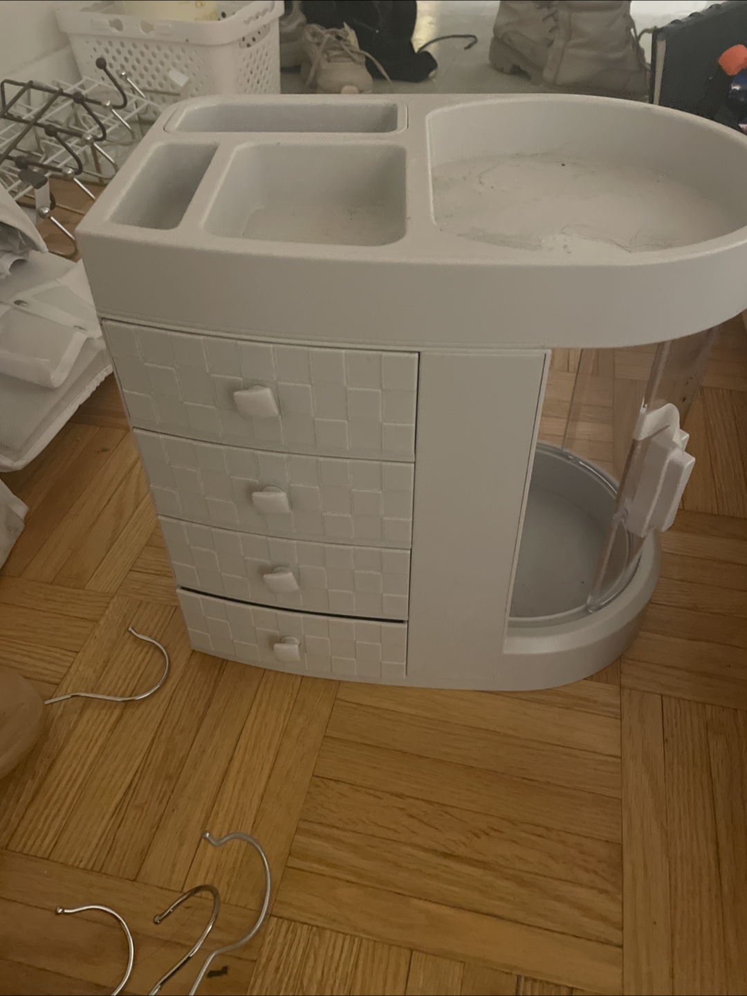 White Makeup Organizer with Drawers